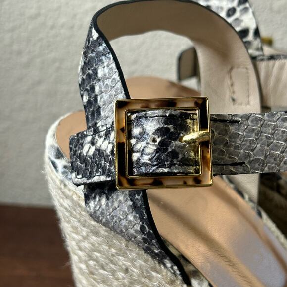 Ted Baker Shoes Platform Wedge Heels Espadrilles Embossed‎ Leather Size 41/US 8 - Picture 4 of 11